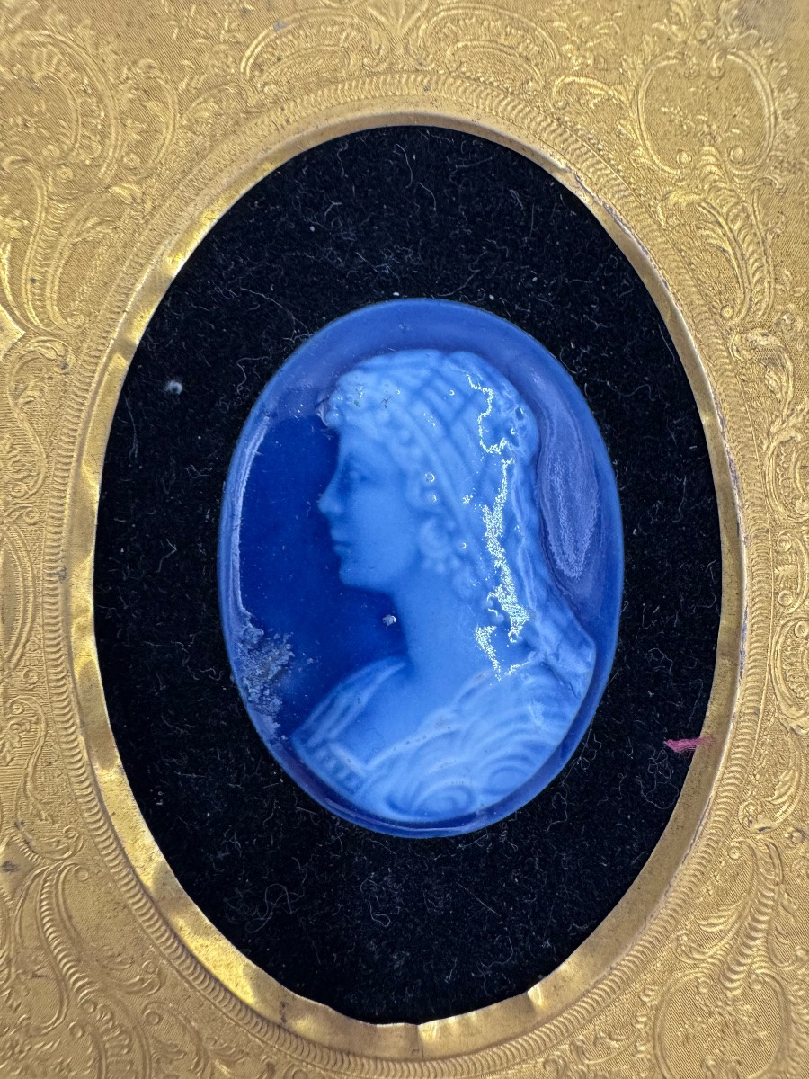 Deux portraits camées encadrés (1880-1900)-photo-4