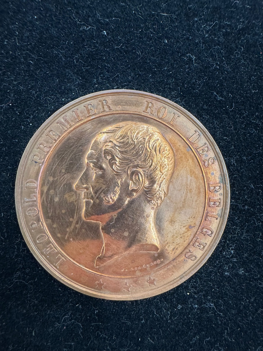 Médaille commémorative, Roi Léopold I, Belgique (1851)-photo-3