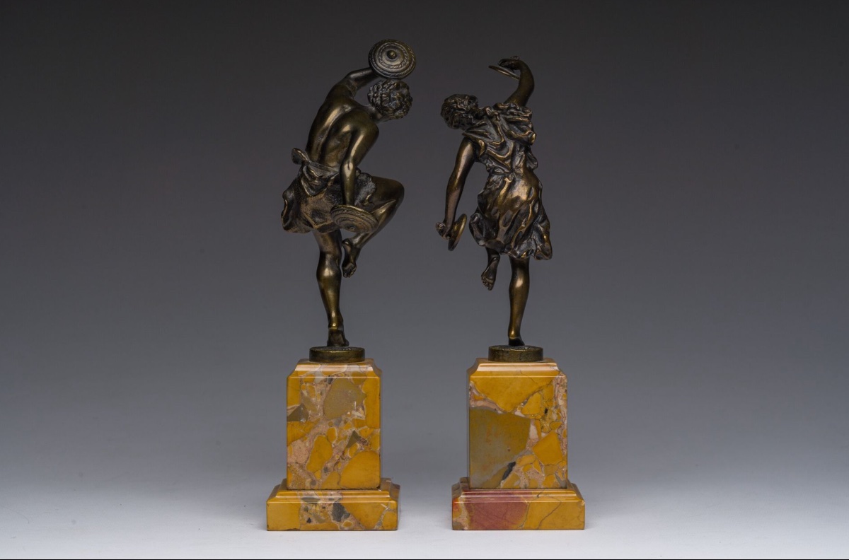 Pair Of Dancers With Bronze Cymbals, Ernest Racoulet (1890-1900)-photo-3