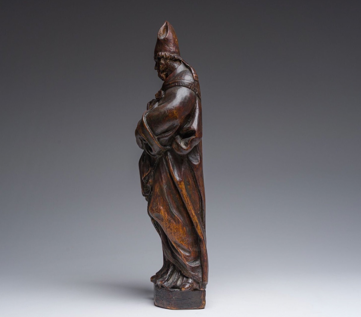 Oak Sculpture Representing Saint Nicholas, Flanders (1650)-photo-2