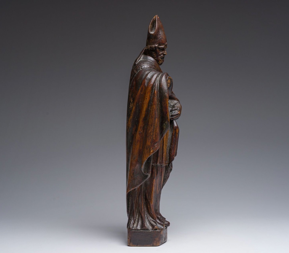 Oak Sculpture Representing Saint Nicholas, Flanders (1650)-photo-4