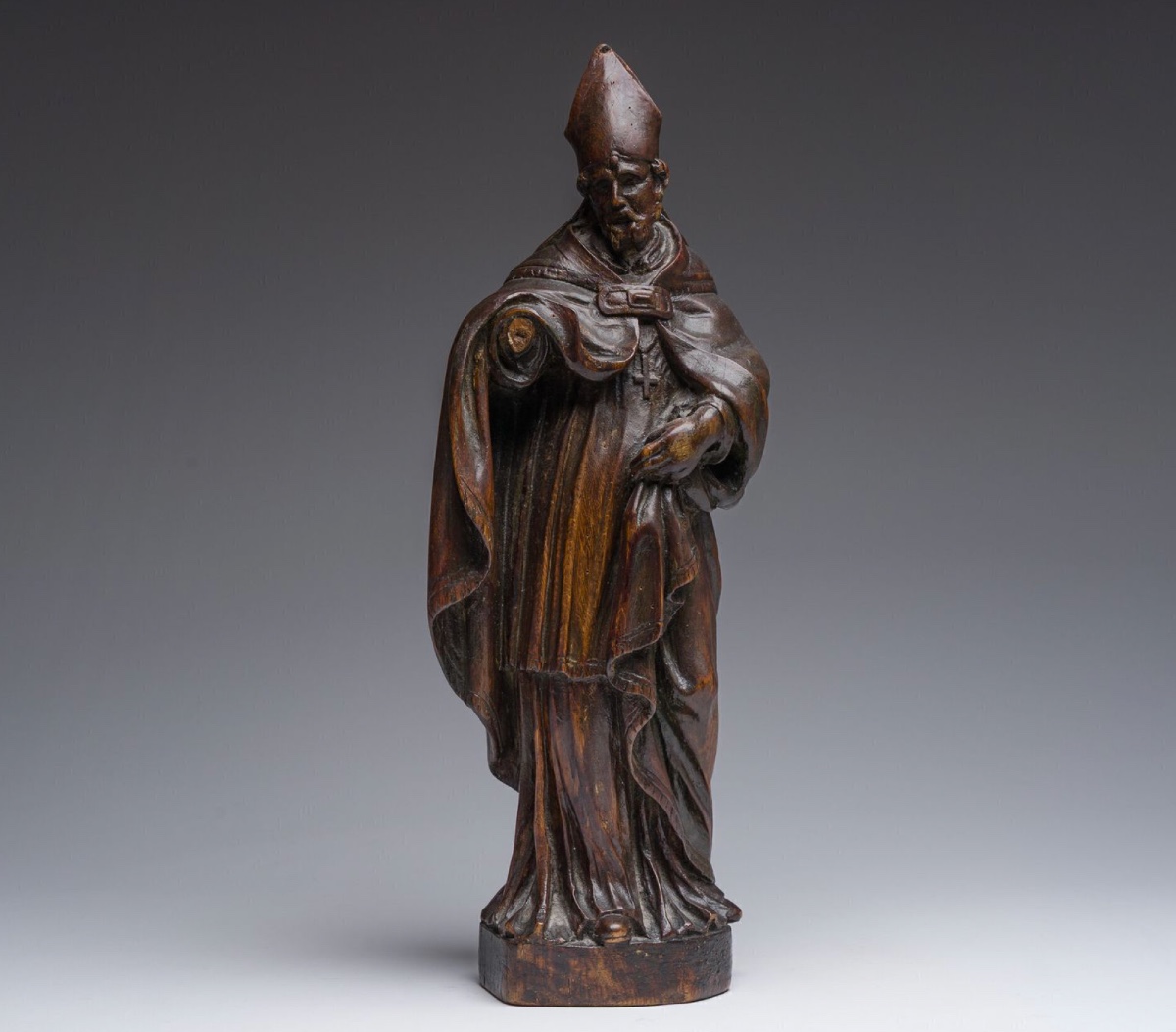 Oak Sculpture Representing Saint Nicholas, Flanders (1650)
