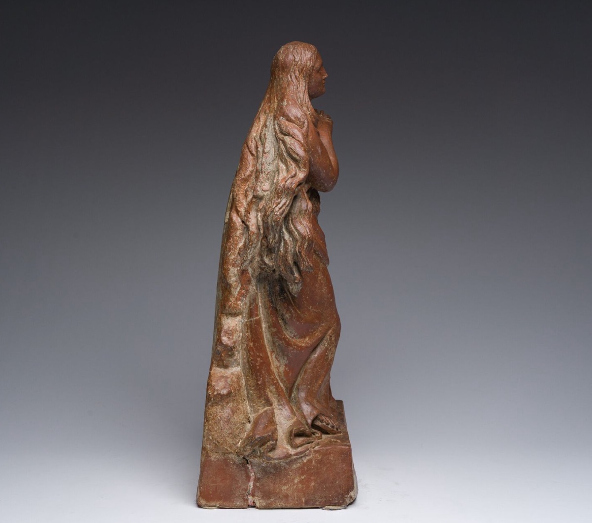 Large Terracotta Statue Representing Mary Magdalene In Ecstasy (1700-1750)-photo-2