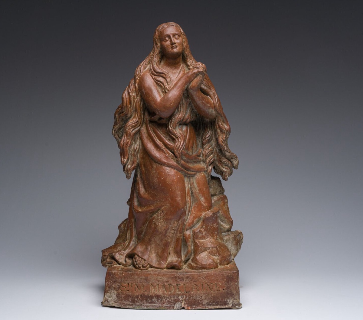 Large Terracotta Statue Representing Mary Magdalene In Ecstasy (1700-1750)
