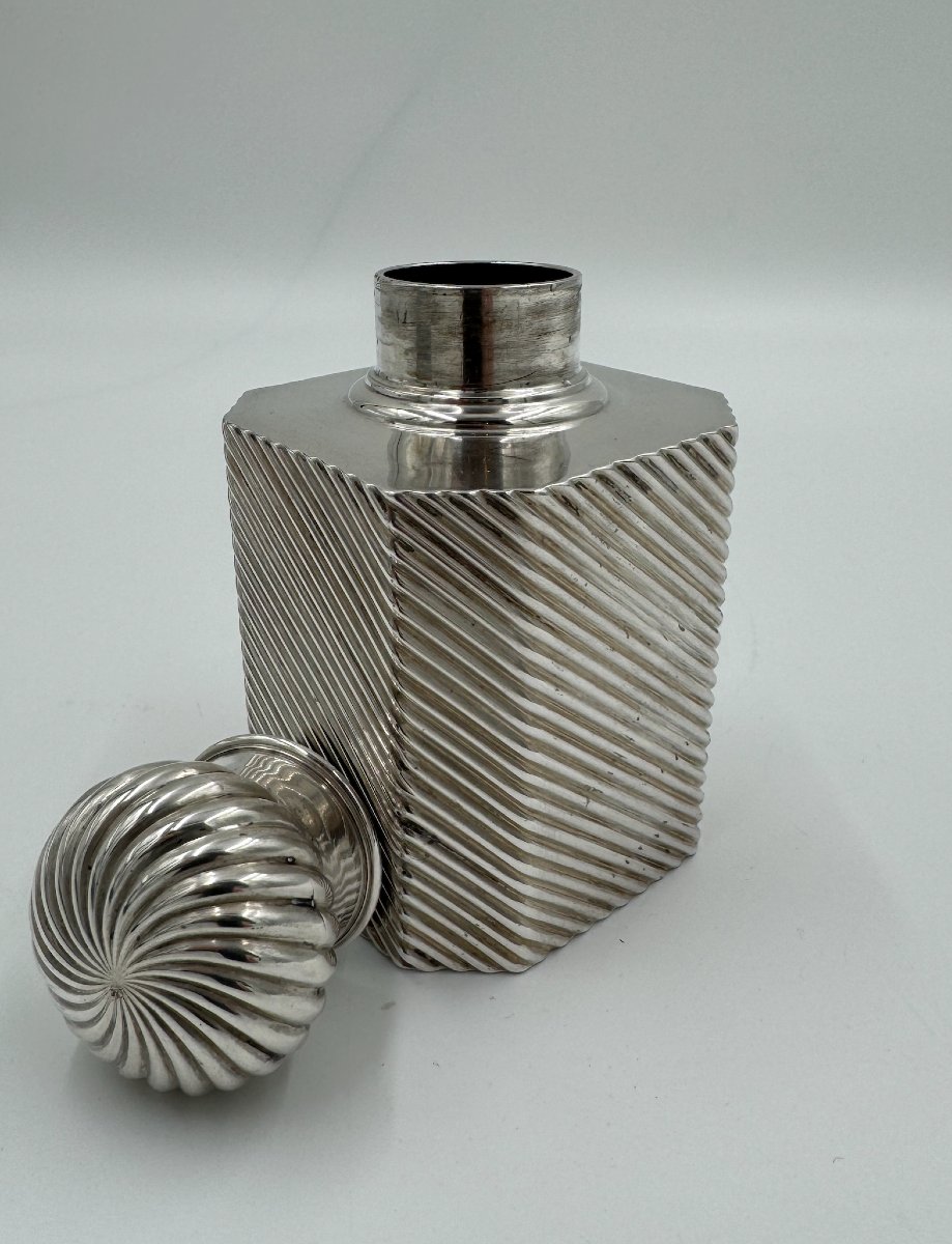 Boîte à thé en argent, Allemagne, finesse 800, 160 grammes-photo-1
