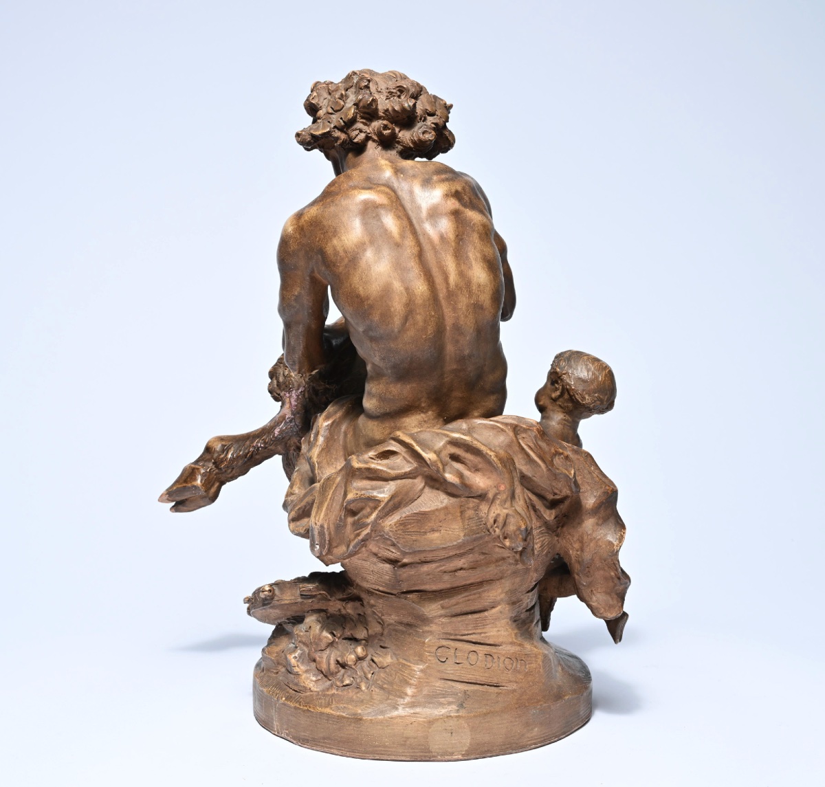 Terracotta Group Representing Pan And Two Young Shayri, After Clodion (1870-1890)-photo-3