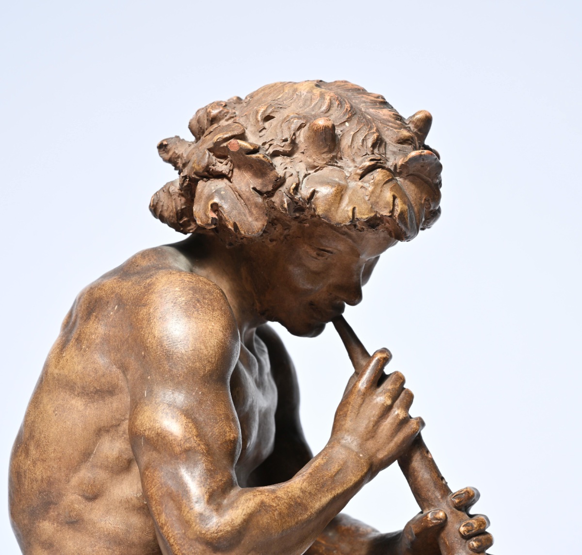 Terracotta Group Representing Pan And Two Young Shayri, After Clodion (1870-1890)-photo-1