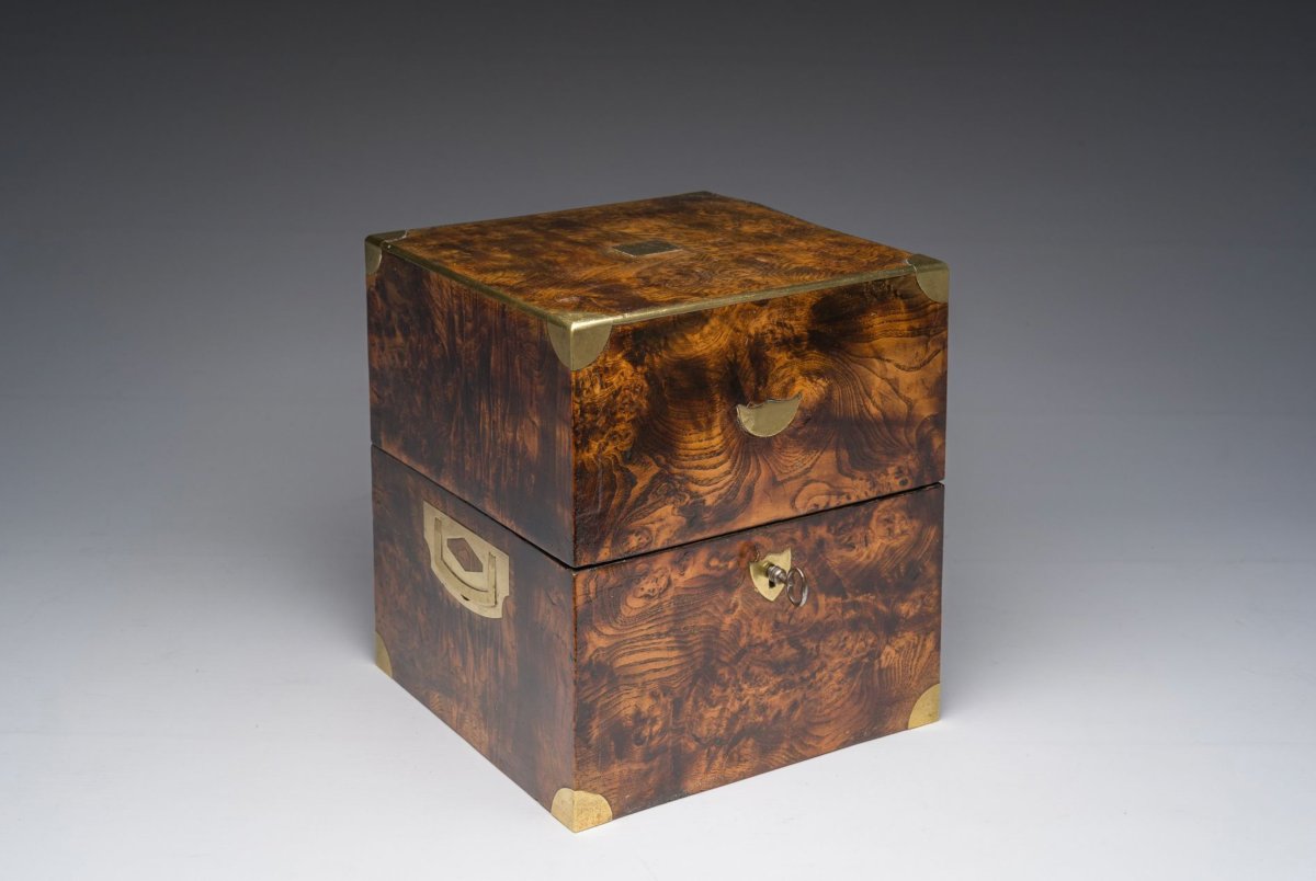 Walnut Burl Wood Liquor Cabinet, France, 1860-1870-photo-2