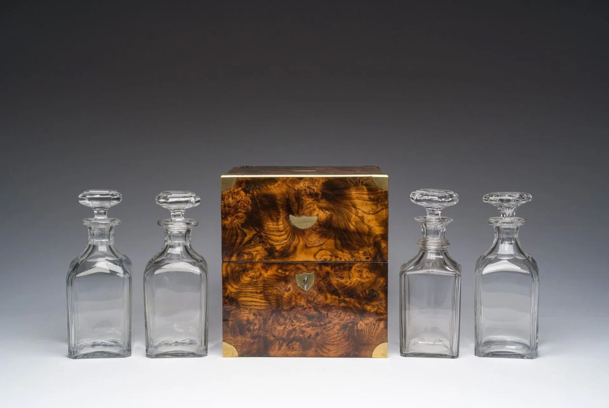Walnut Burl Wood Liquor Cabinet, France, 1860-1870-photo-3