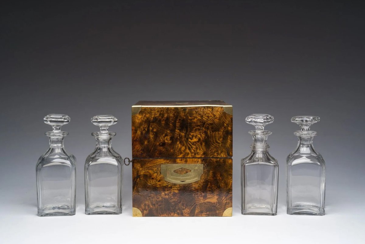 Walnut Burl Wood Liquor Cabinet, France, 1860-1870-photo-4