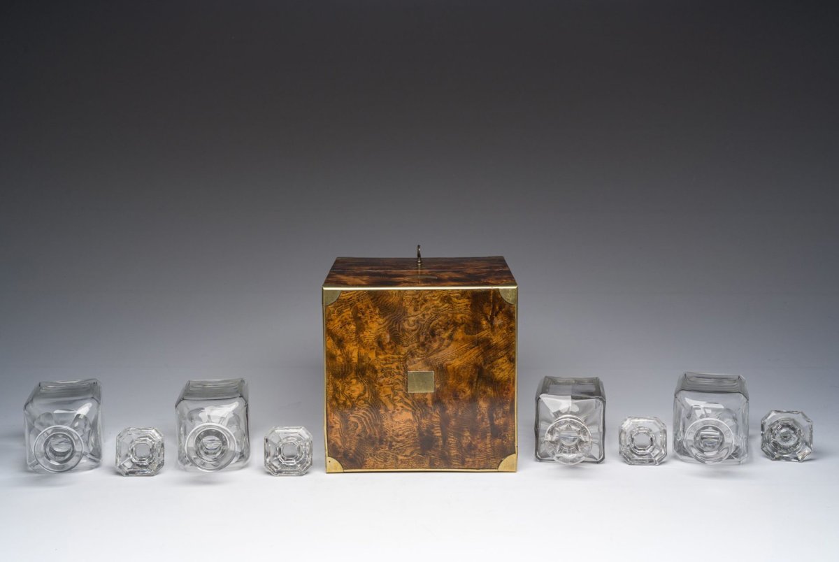 Walnut Burl Wood Liquor Cabinet, France, 1860-1870-photo-1