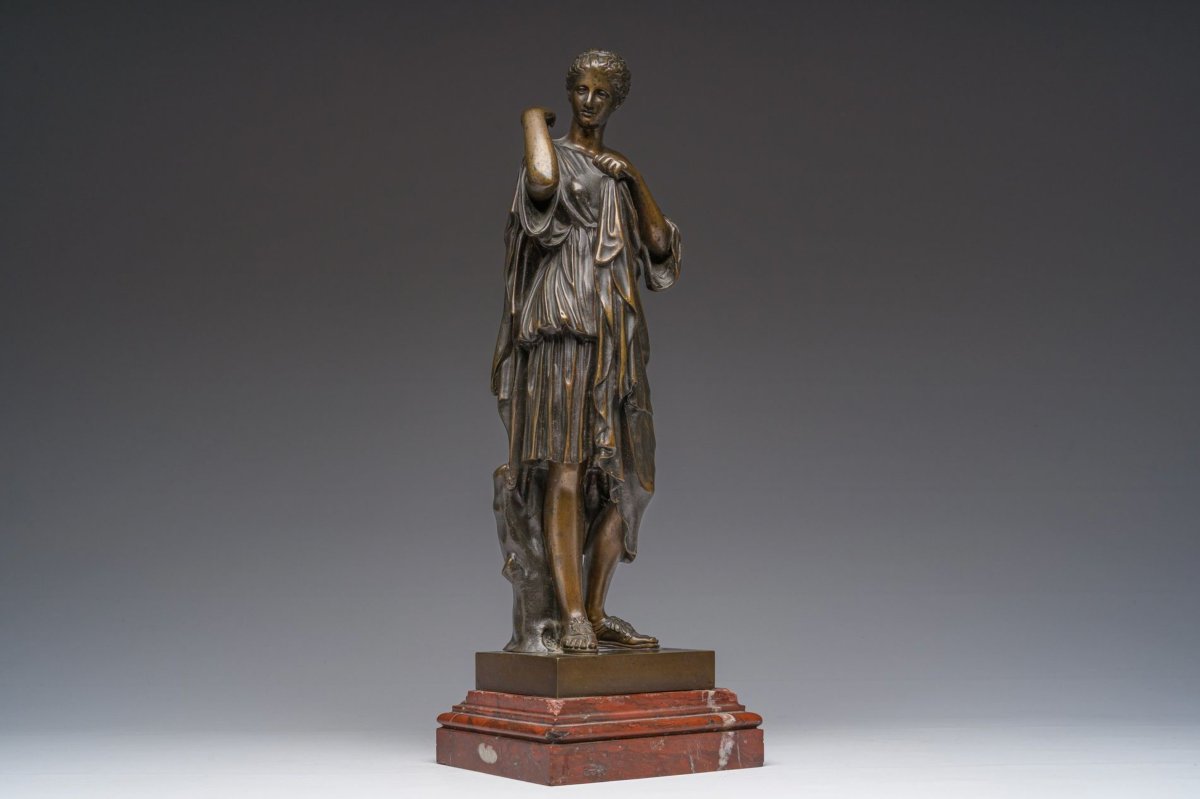 Statue en bronze de Diane de Gabbi, d'après Gabriel Sauvage, France (1860-1880)-photo-2