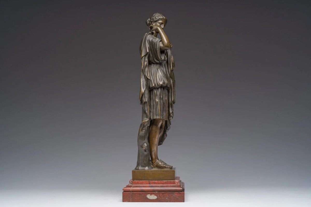 Statue en bronze de Diane de Gabbi, d'après Gabriel Sauvage, France (1860-1880)-photo-2