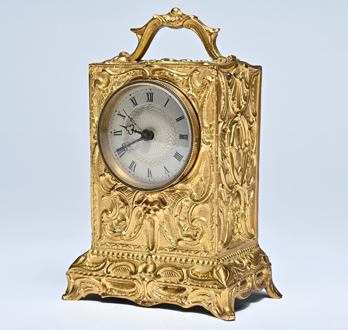 French Gilt Travel Alarm Clock (1880-1890)-photo-2