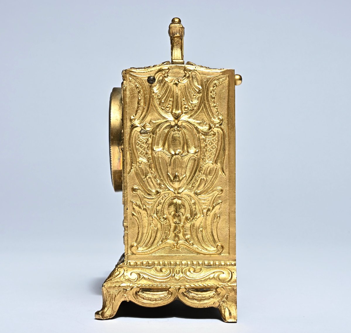 French Gilt Travel Alarm Clock (1880-1890)-photo-3