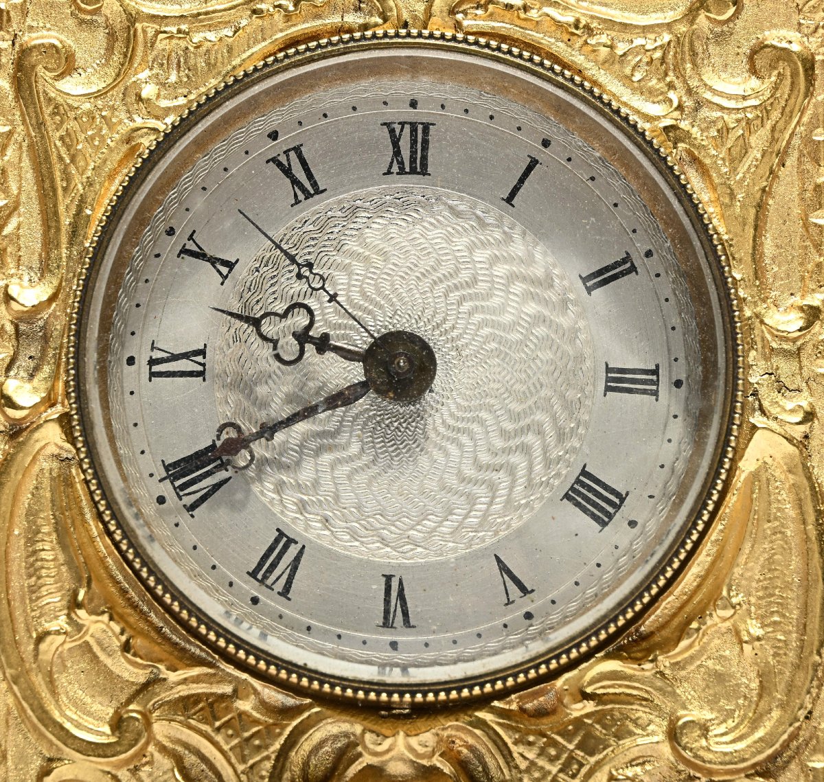 French Gilt Travel Alarm Clock (1880-1890)-photo-4