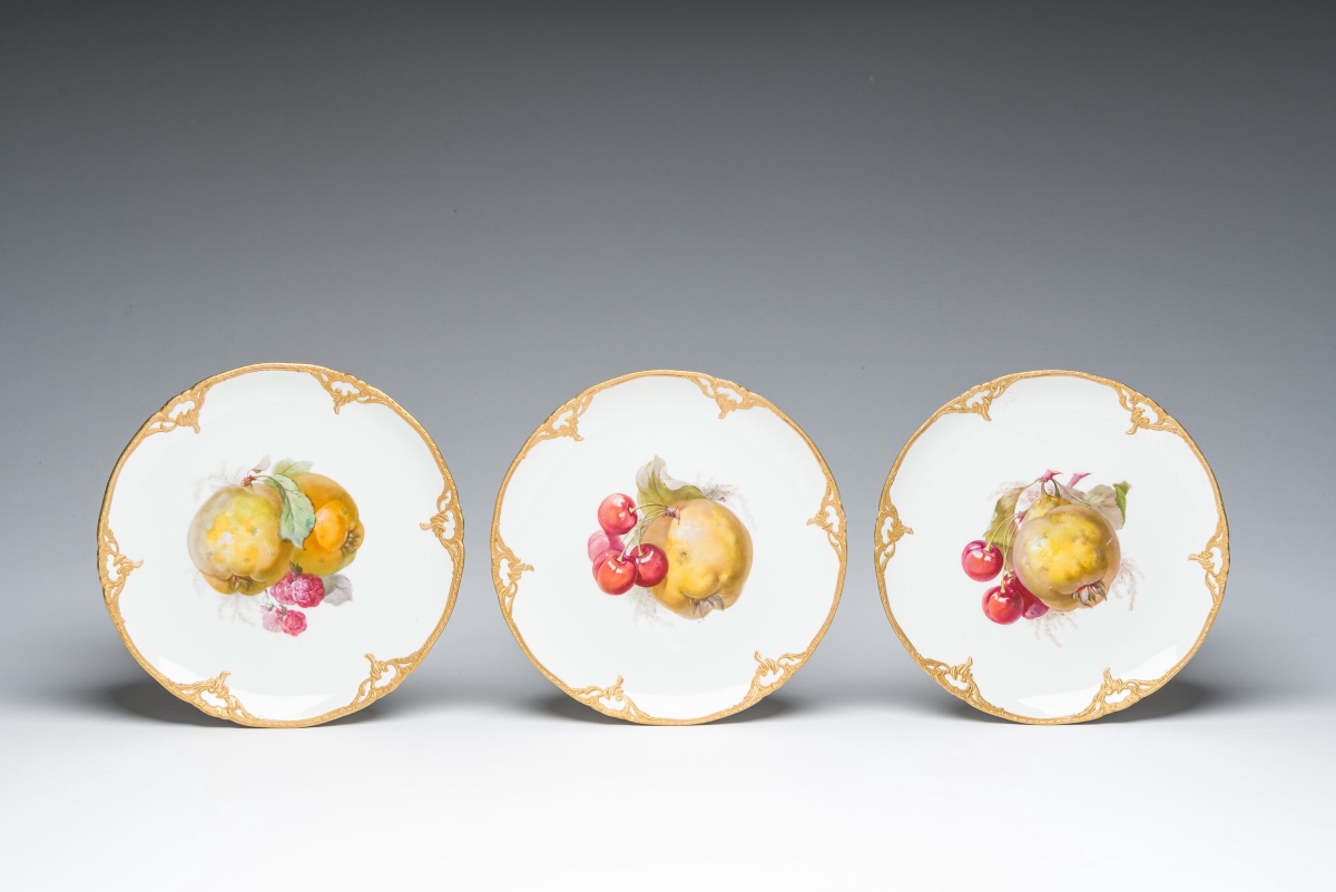 Set Of Six Hand-painted And Gilded Dessert Plates, Kpm, 1900–1910-photo-2