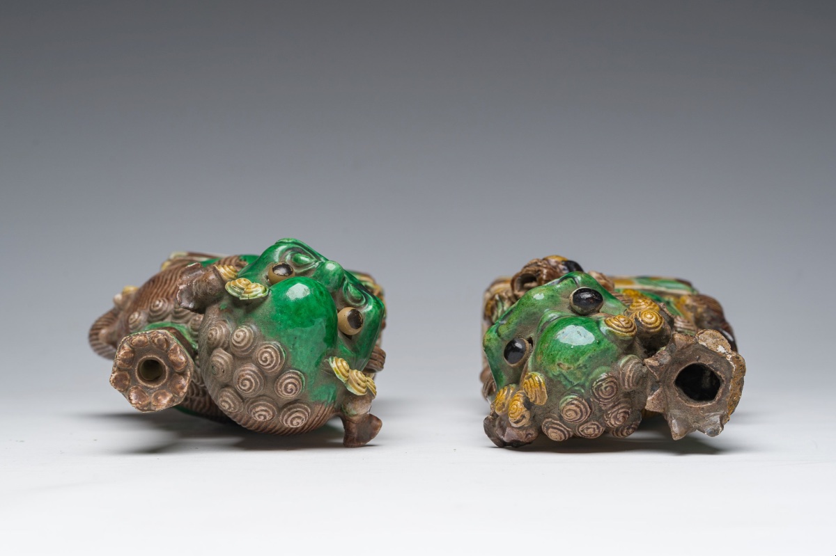 Chinese Buddhist Lions With “sancai” Enamel, Qing Dynasty, 1870–1900-photo-1