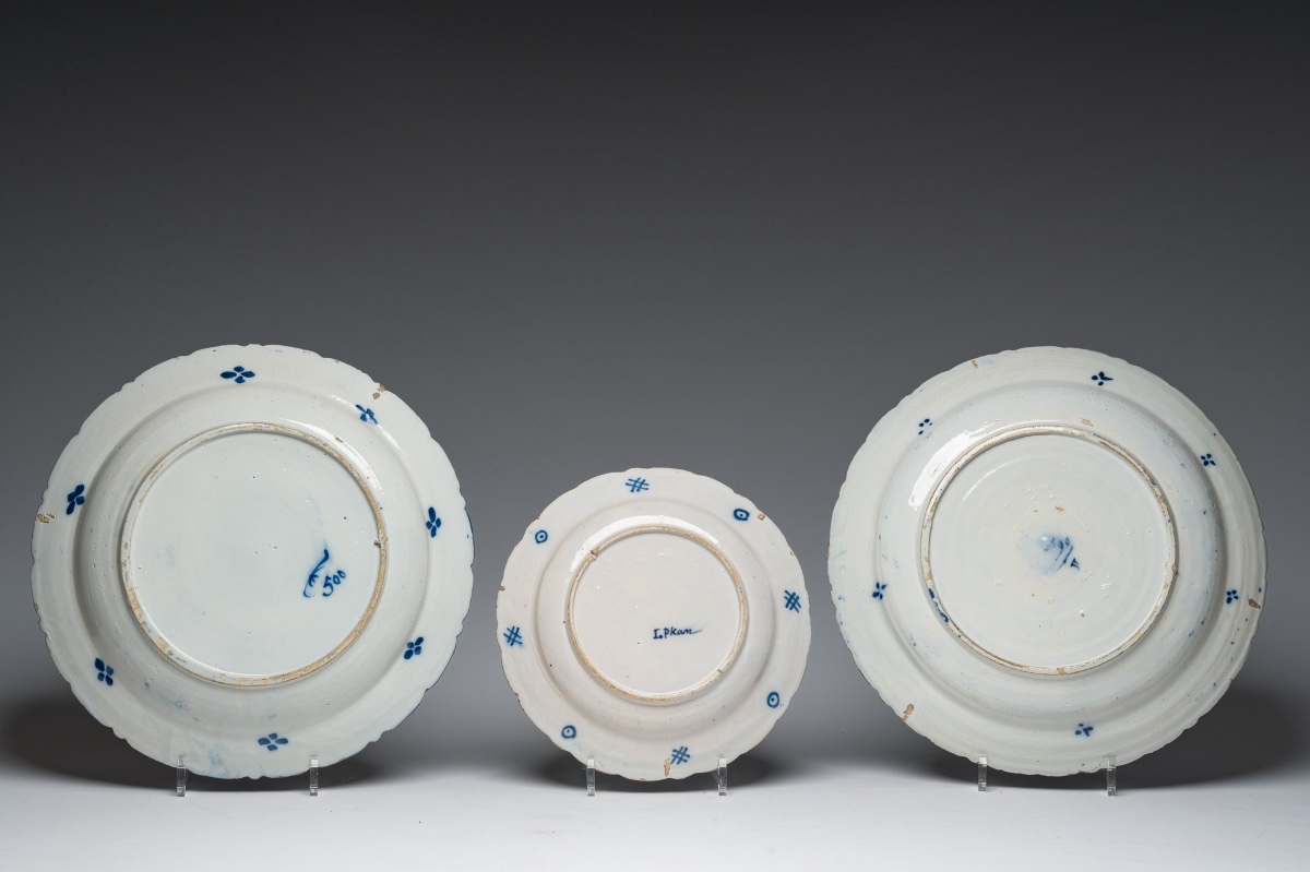 Set Of Three Delft Plates, Delft, Netherlands (1764–1778)-photo-2