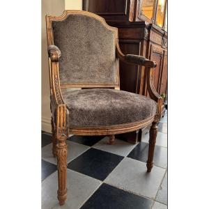Fauteuil en noyer Louis XVI (1780-1790)