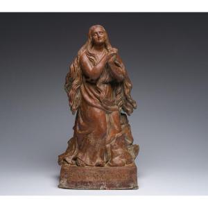 Grande statue en terre cuite représentant Marie-Madeleine en extase (1700-1750)