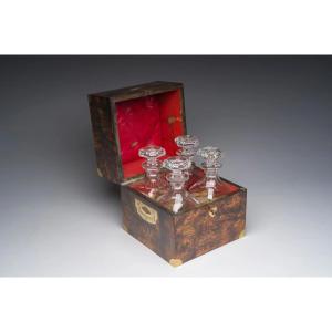 Walnut Burl Wood Liquor Cabinet, France, 1860-1870