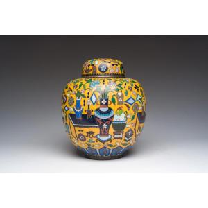 Chinese Cloisonné Ginger Pot, Decorated With Antique Motifs, Qing Dynasty (1860-1880)
