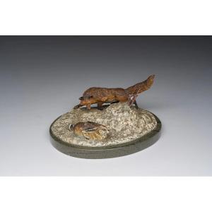 Cold-painted Bronze Inkwell From Vienna (1900-1910)