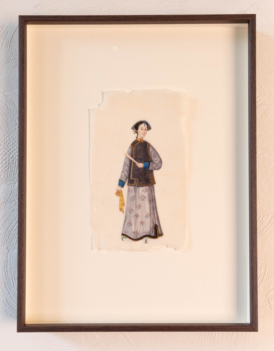 19th Century Chinese Portrait On Rice Paper