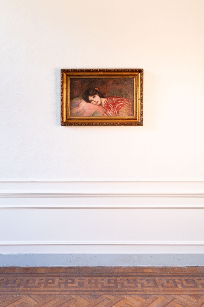 Pietro Persicalli - Portrait Of A Lady (1910s) - Oil On Canvas -photo-3