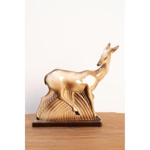 Ceramic Art Deco Antelope, 1930-1940