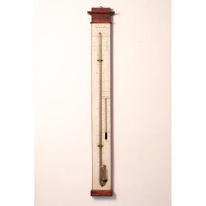 19th Century Hand Painted Mercury Thermometer/barometer, Made By Bianchi (toulouse)