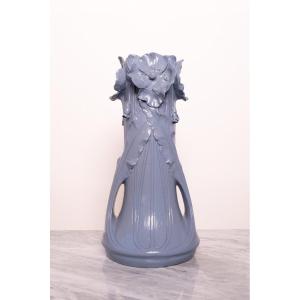 Large Jugendstil Ceramic Vase By Julius Dressler (late 19th - Early 20th Century)