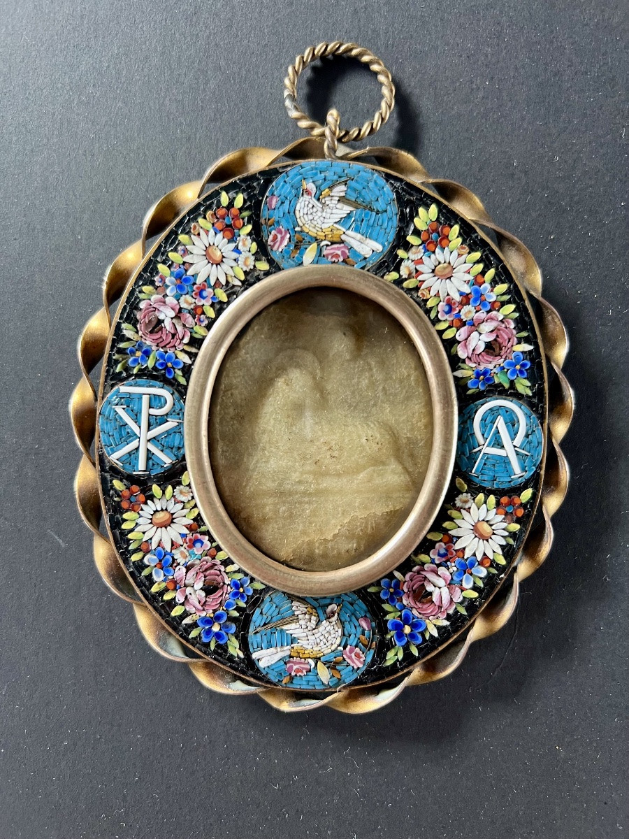 Agnus Dei Reliquary Frame In Micro Mosaics -photo-2