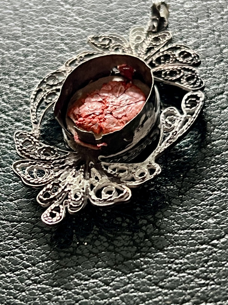Pendentif Reliquaire en argent De La Vraie Croix Du Christ - XIXē -photo-4