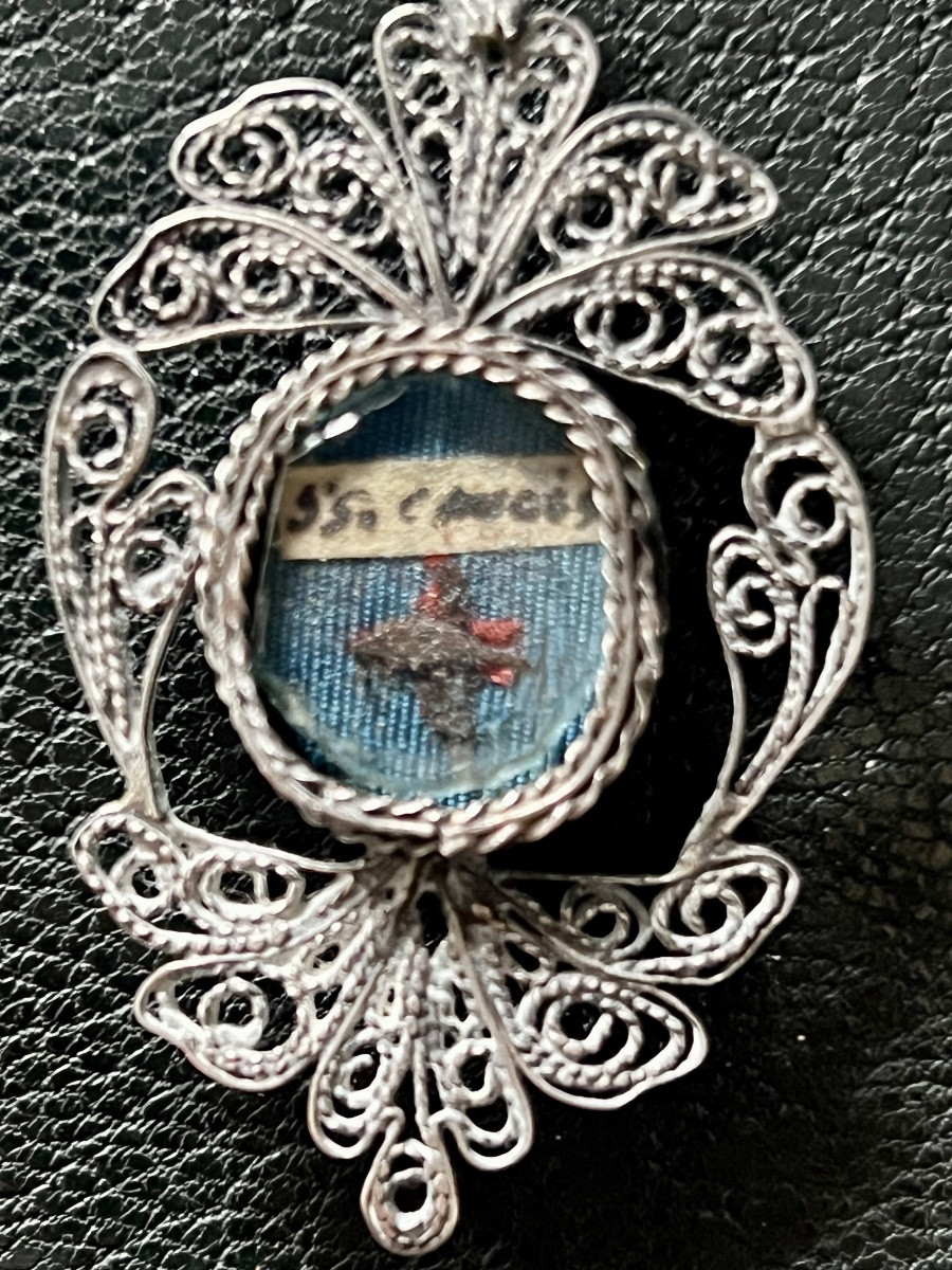 Pendentif Reliquaire en argent De La Vraie Croix Du Christ - XIXē -photo-7