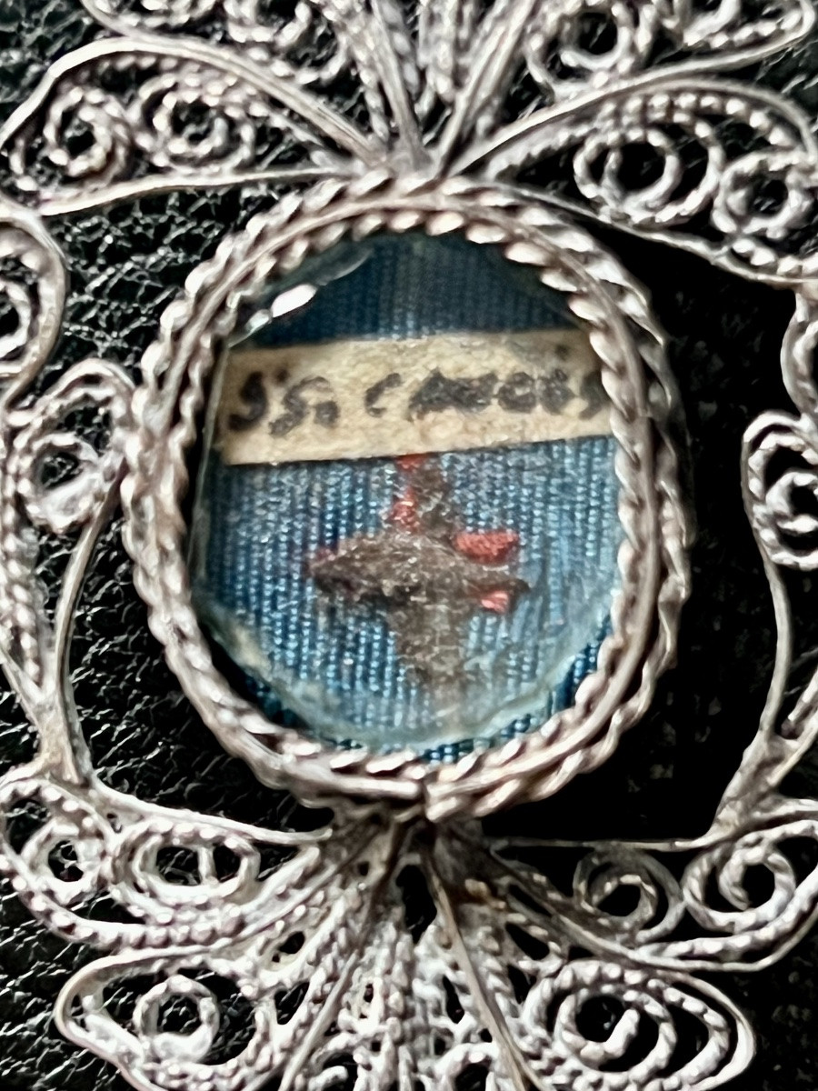 Pendentif Reliquaire en argent De La Vraie Croix Du Christ - XIXē -photo-8