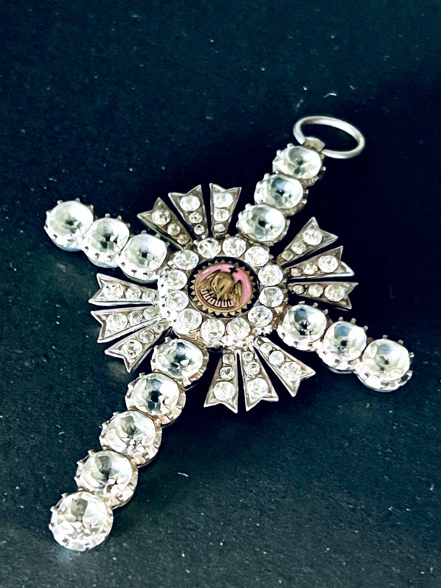 CROIX EN ARGENT -  BIJOU FRANC-MAÇONNERIE  ROSE-CROIX CHEVALIER ÉPOQUE EMPIRE-photo-2
