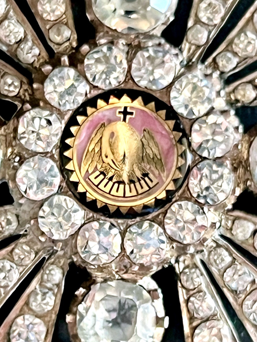 CROIX EN ARGENT -  BIJOU FRANC-MAÇONNERIE  ROSE-CROIX CHEVALIER ÉPOQUE EMPIRE-photo-5