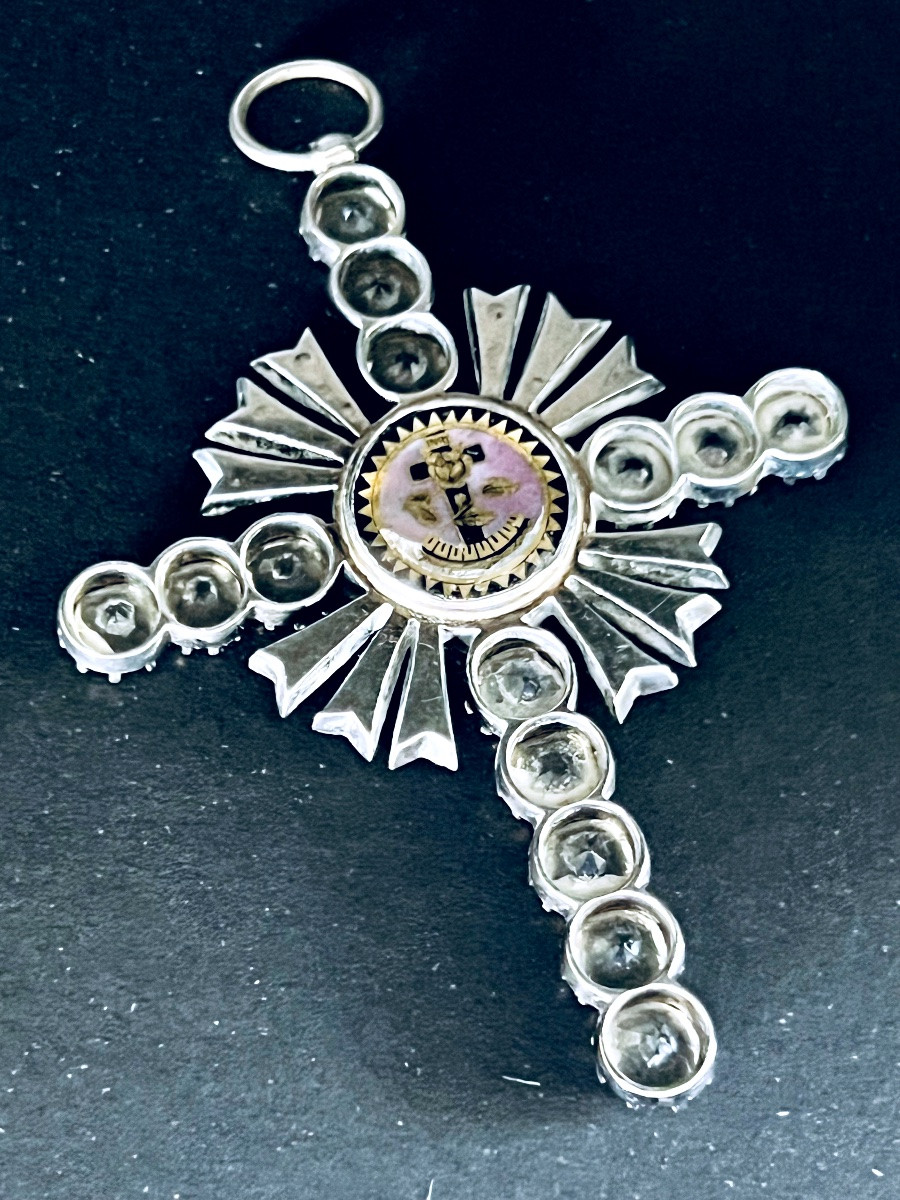 CROIX EN ARGENT -  BIJOU FRANC-MAÇONNERIE  ROSE-CROIX CHEVALIER ÉPOQUE EMPIRE-photo-6