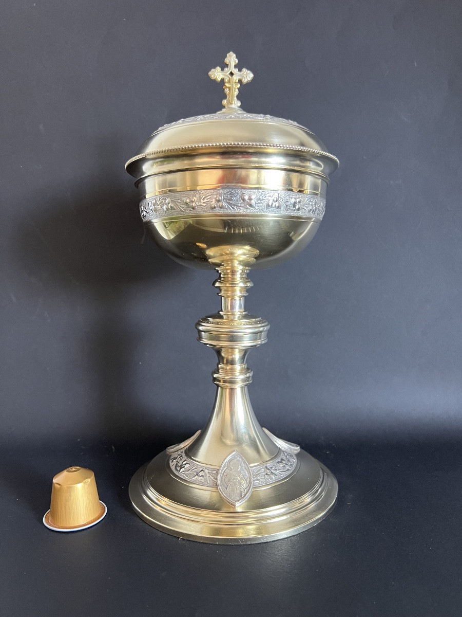 Silver-gilt And Silver Ciborium - Early 20th Century -photo-2