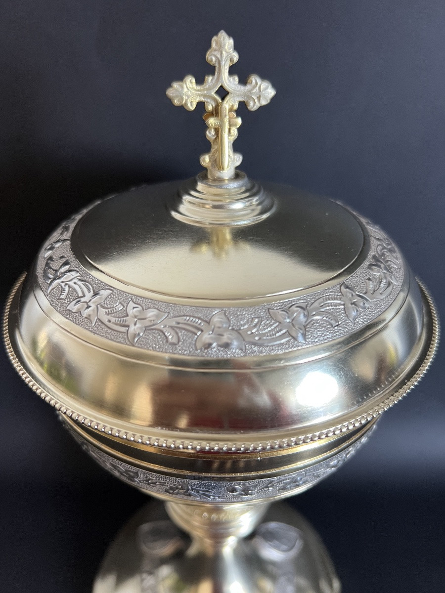 Silver-gilt And Silver Ciborium - Early 20th Century -photo-4