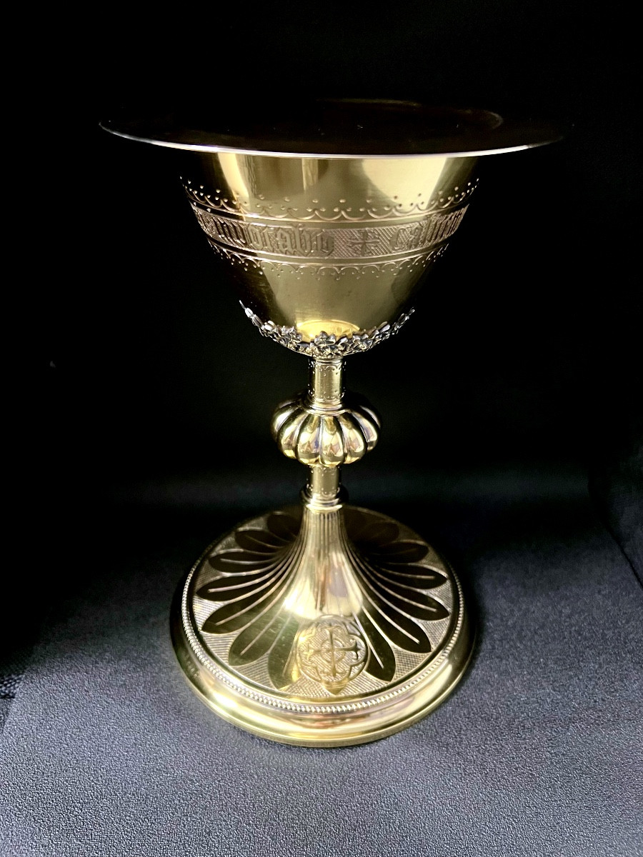 Calice et patène en vermeil – Bourdon, Gand – Néo-gothique – Argent 900/800