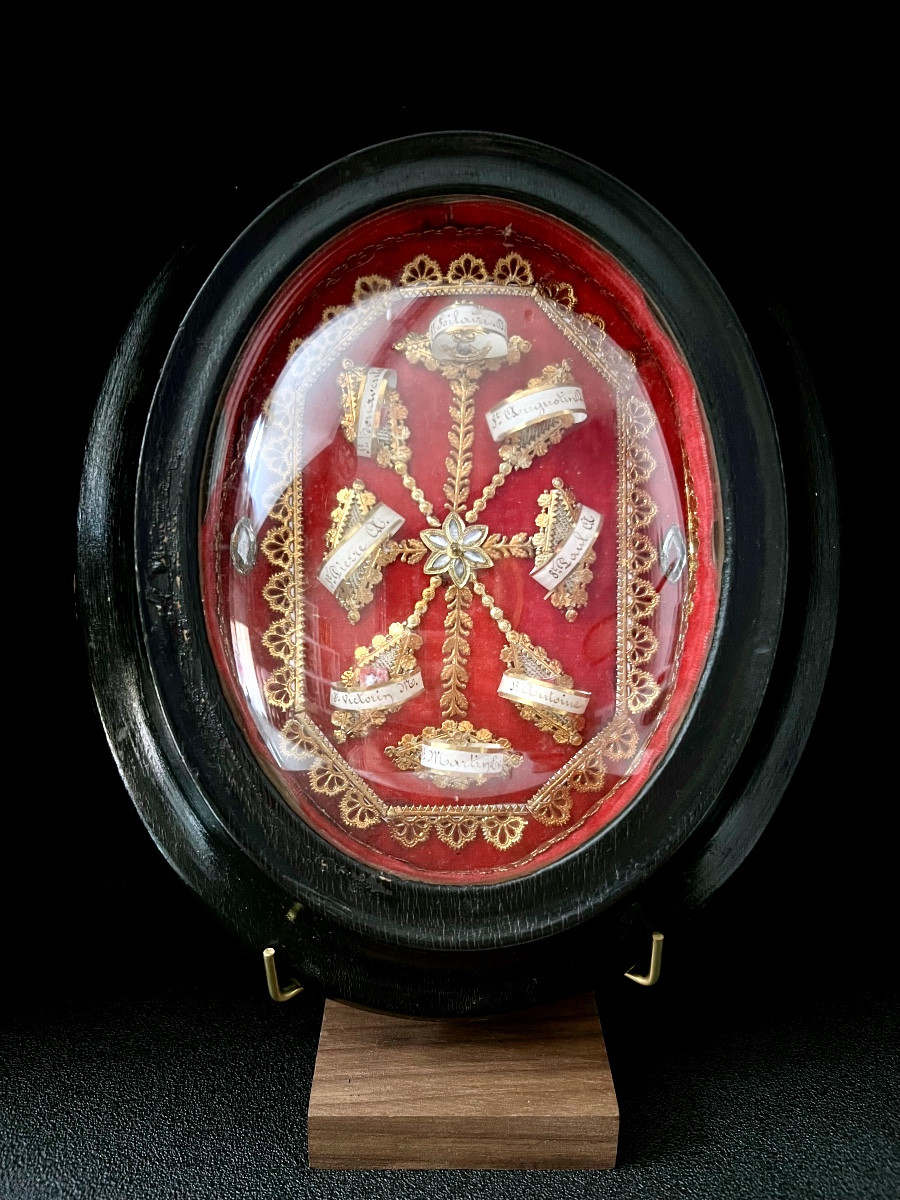19th Century Multi-saint Reliquary Frame - Episcopal Seal 