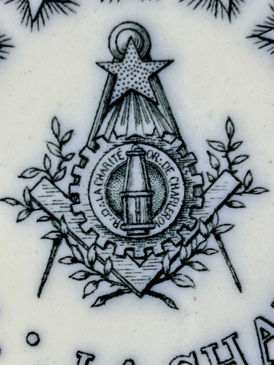 Assiette Maçonnique En Faïence - Loge La Charité - XIXè Siècle -photo-7