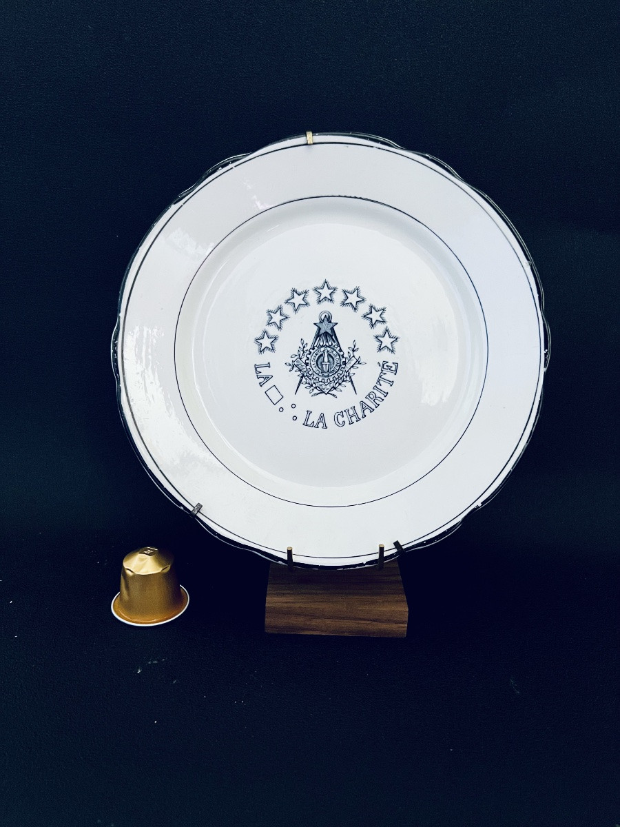 Masonic Plate - La Charité Lodge - Belgium 19th Century -photo-2