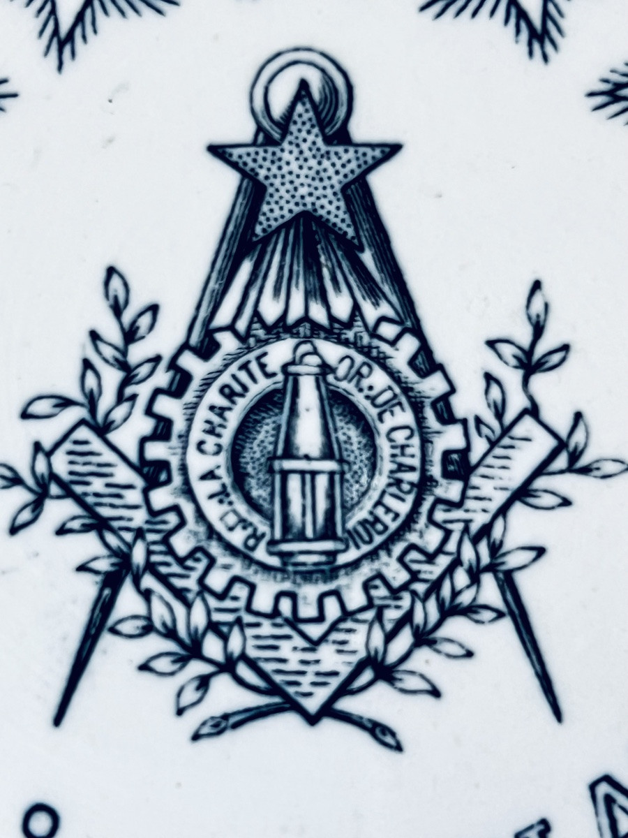 Masonic Plate - La Charité Lodge - Belgium 19th Century -photo-6