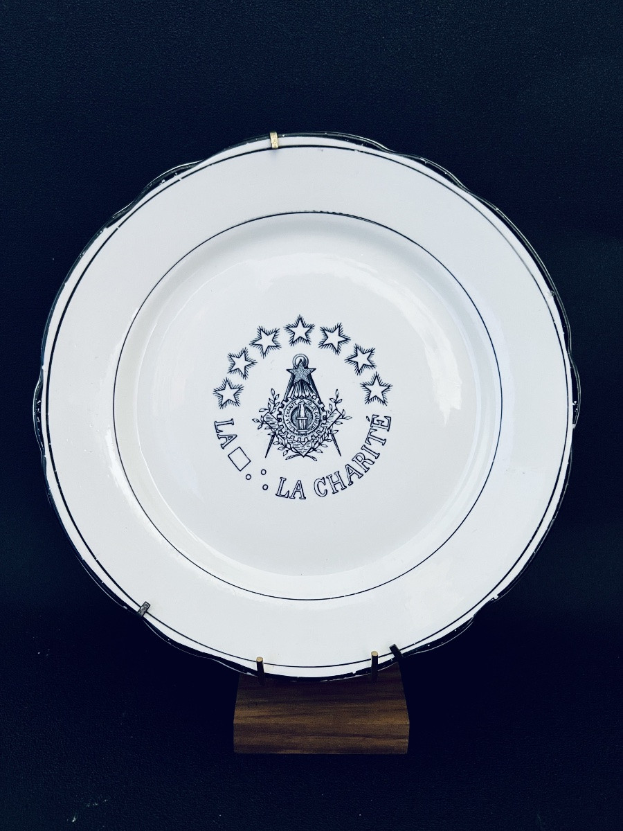 Masonic Plate - La Charité Lodge - Belgium 19th Century -photo-7