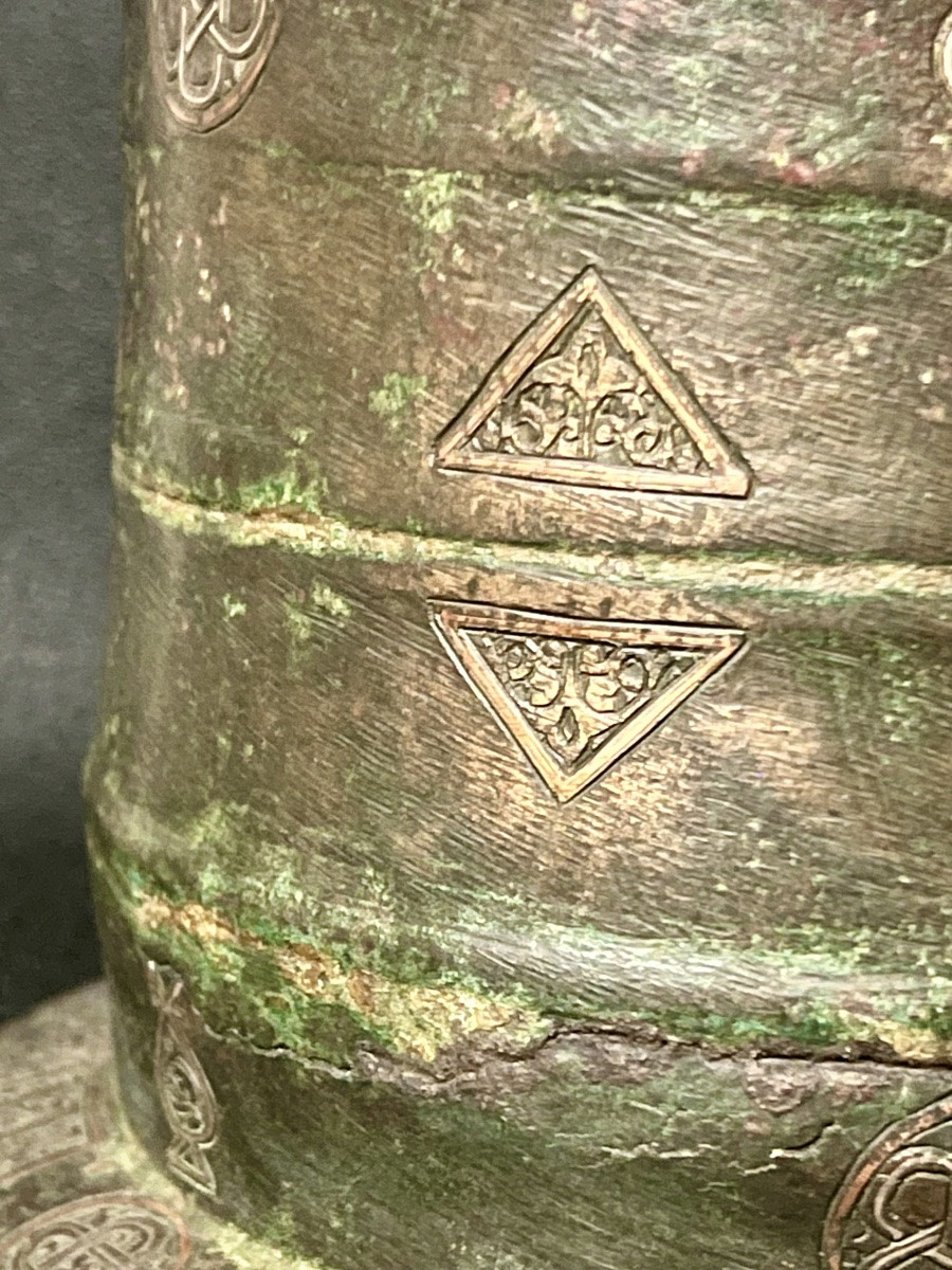 Islamic Bronze Mortar With Kufic Inscription – Mamluk Or Syria, 13th–15th Century-photo-3
