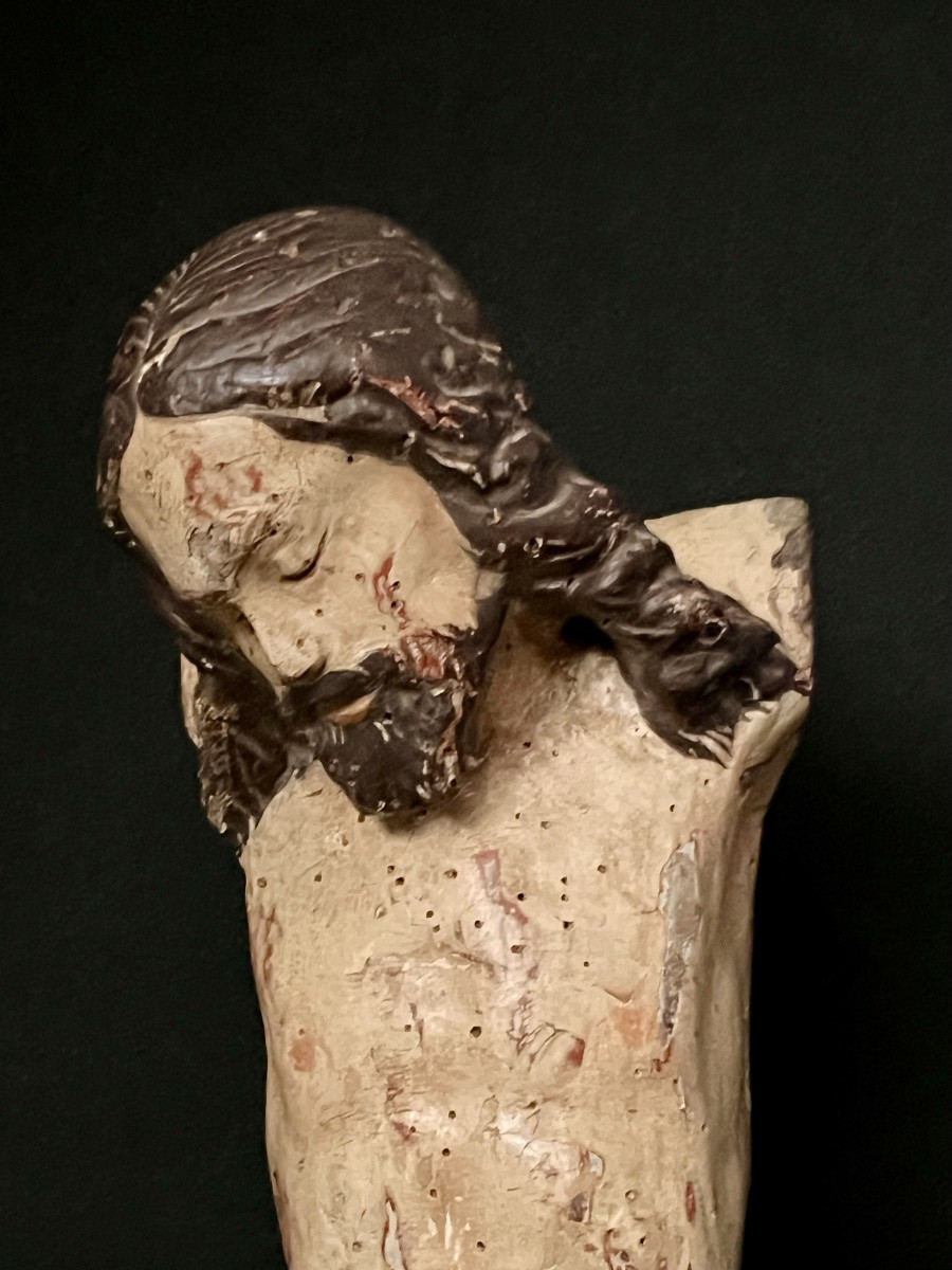 Polychrome Christ On The Cross - Late 17th - Early 18th Century - Italy Or Spain-photo-2